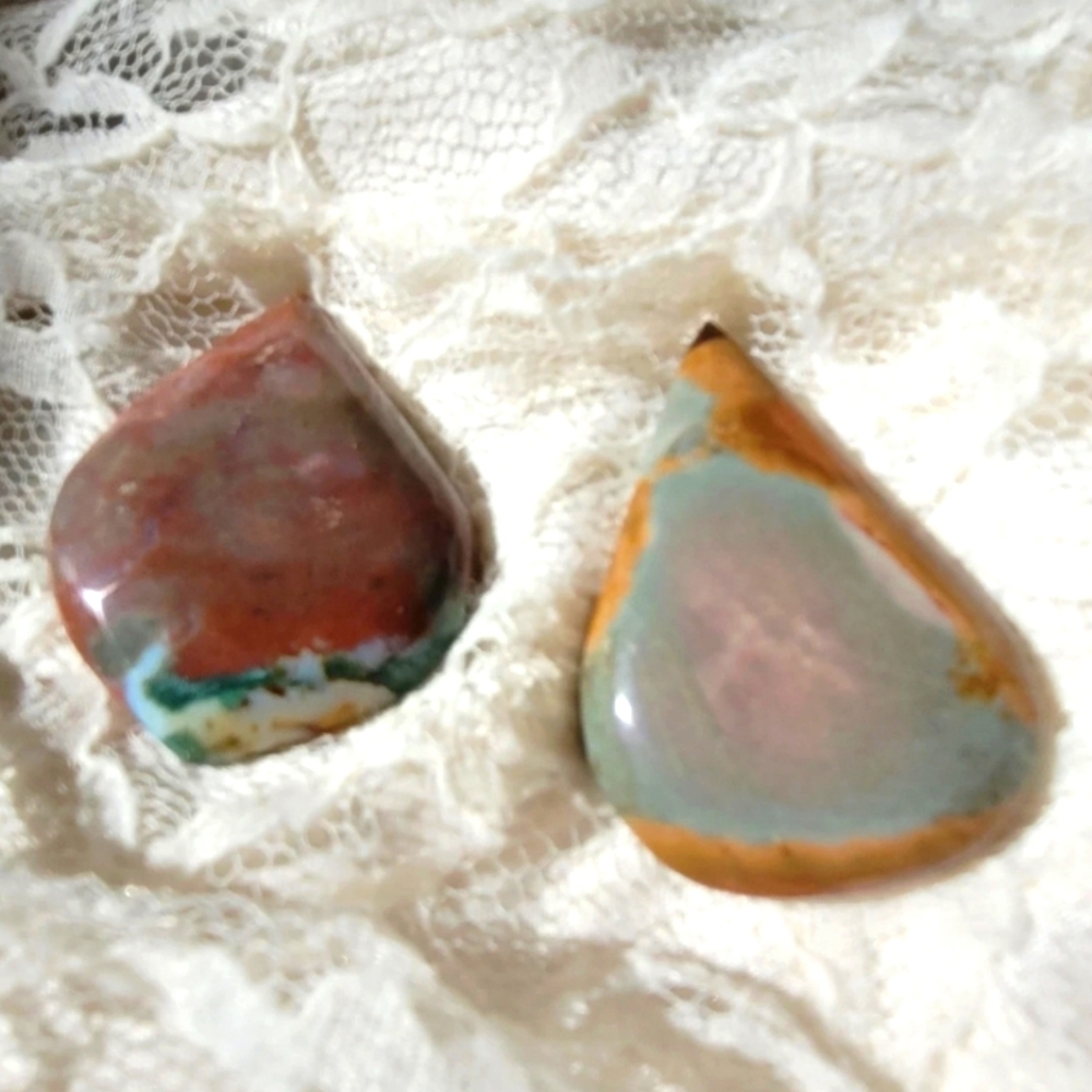 2 jasper cabochons